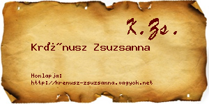 Krénusz Zsuzsanna névjegykártya