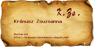 Krénusz Zsuzsanna névjegykártya